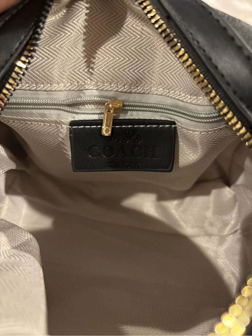 Coach Black Signature Mini Satchel with Red Cherry Charm
